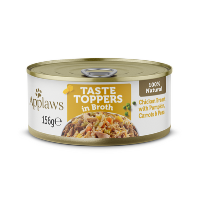 Applaws Taste Toppers Chicken Pumpkin Carrot & Peas In Broth 12x156g